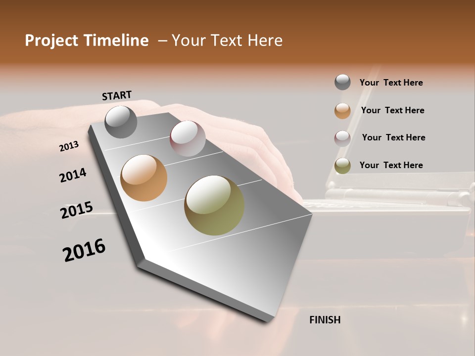 Male Hands Typing On Laptop Keyboard PowerPoint Template