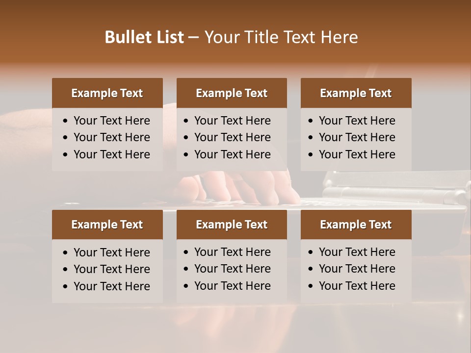 Male Hands Typing On Laptop Keyboard PowerPoint Template