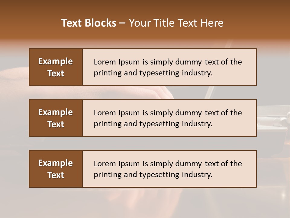 Male Hands Typing On Laptop Keyboard PowerPoint Template