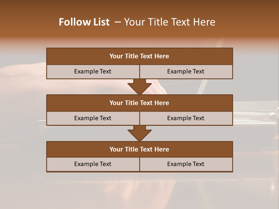 Male Hands Typing On Laptop Keyboard PowerPoint Template