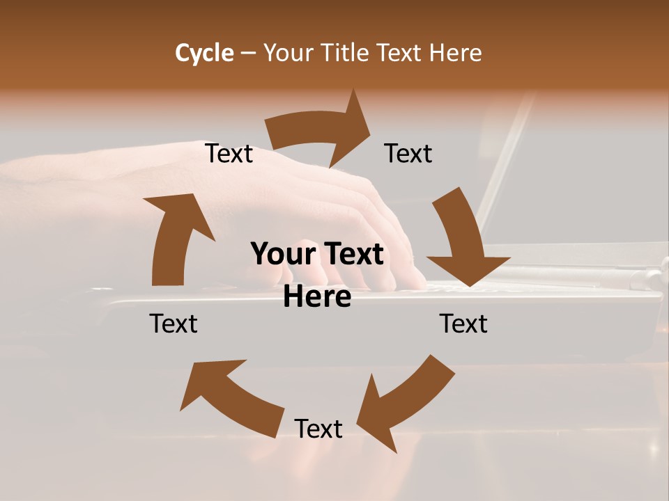 Male Hands Typing On Laptop Keyboard PowerPoint Template