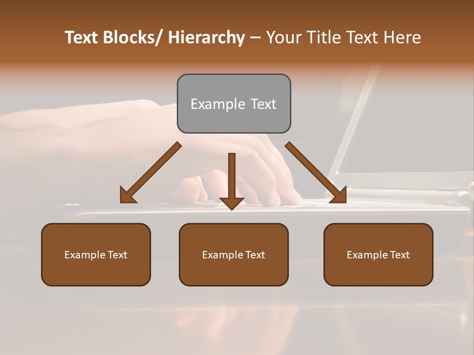 Male Hands Typing On Laptop Keyboard PowerPoint Template