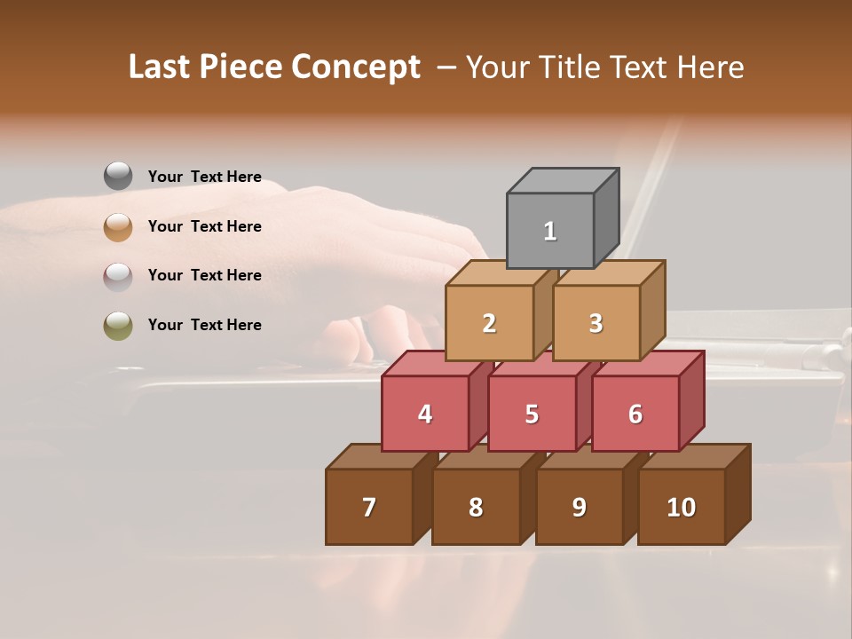 Male Hands Typing On Laptop Keyboard PowerPoint Template