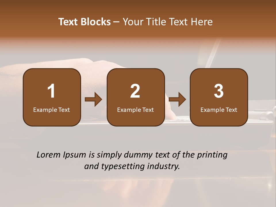 Male Hands Typing On Laptop Keyboard PowerPoint Template