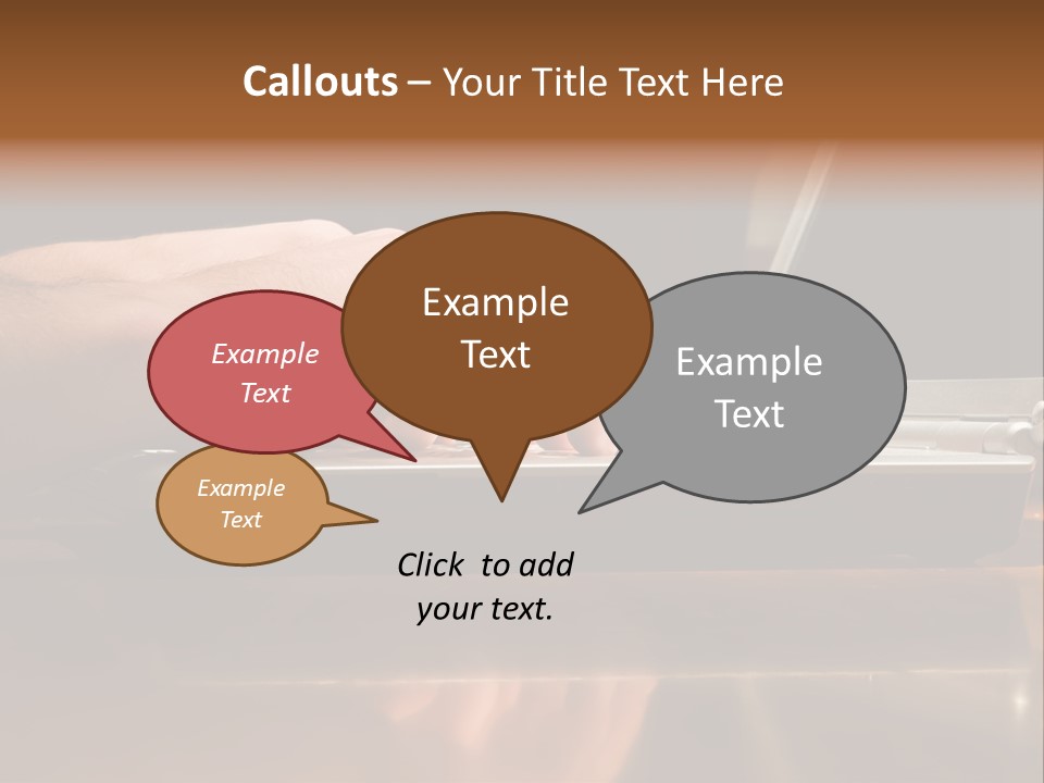 Male Hands Typing On Laptop Keyboard PowerPoint Template