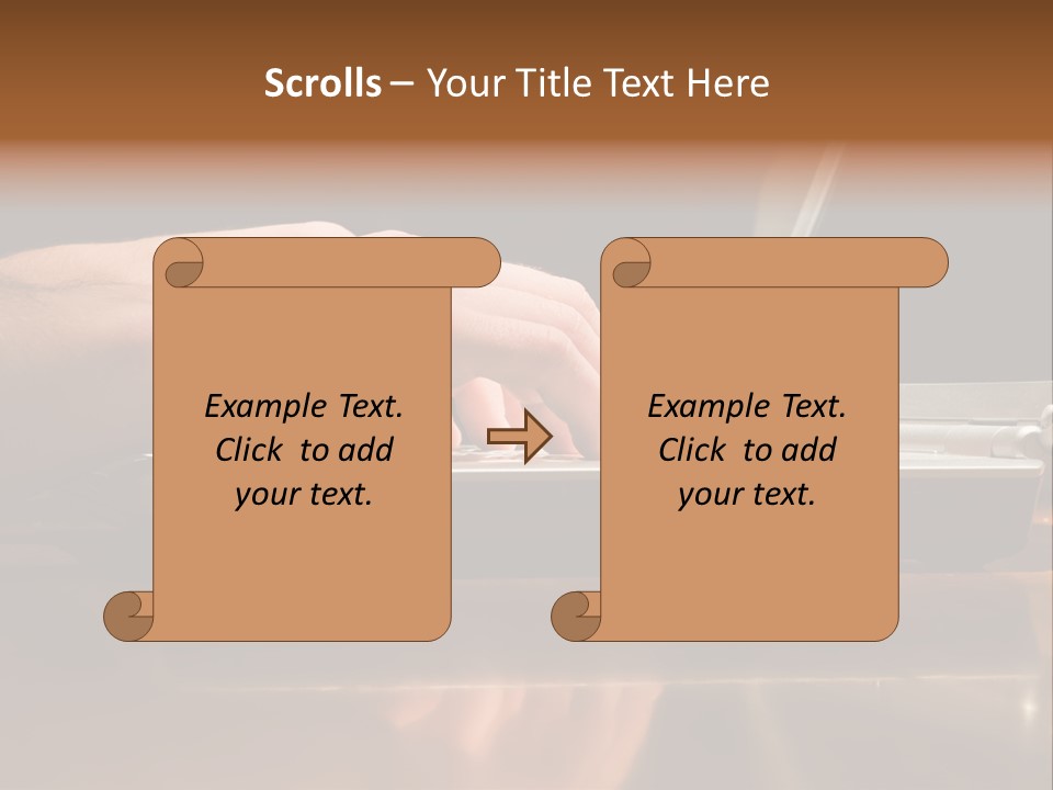 Male Hands Typing On Laptop Keyboard PowerPoint Template