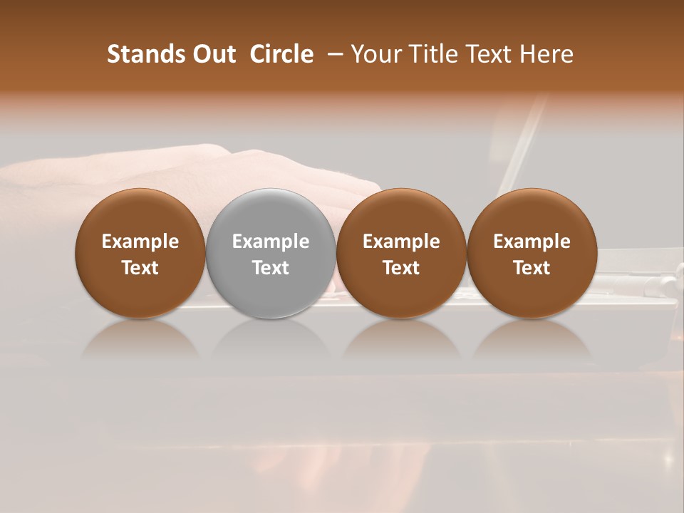 Male Hands Typing On Laptop Keyboard PowerPoint Template