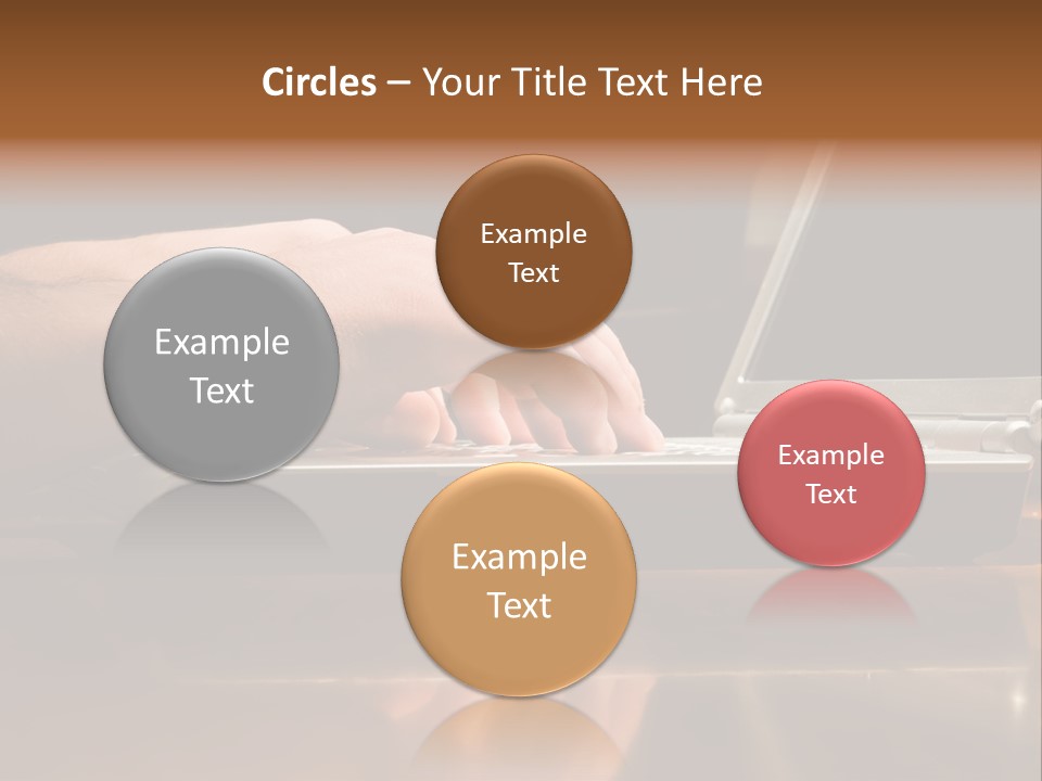 Male Hands Typing On Laptop Keyboard PowerPoint Template