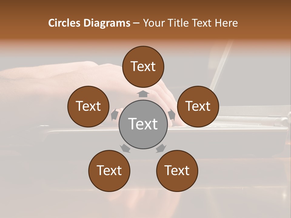 Male Hands Typing On Laptop Keyboard PowerPoint Template