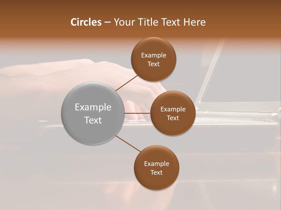 Male Hands Typing On Laptop Keyboard PowerPoint Template
