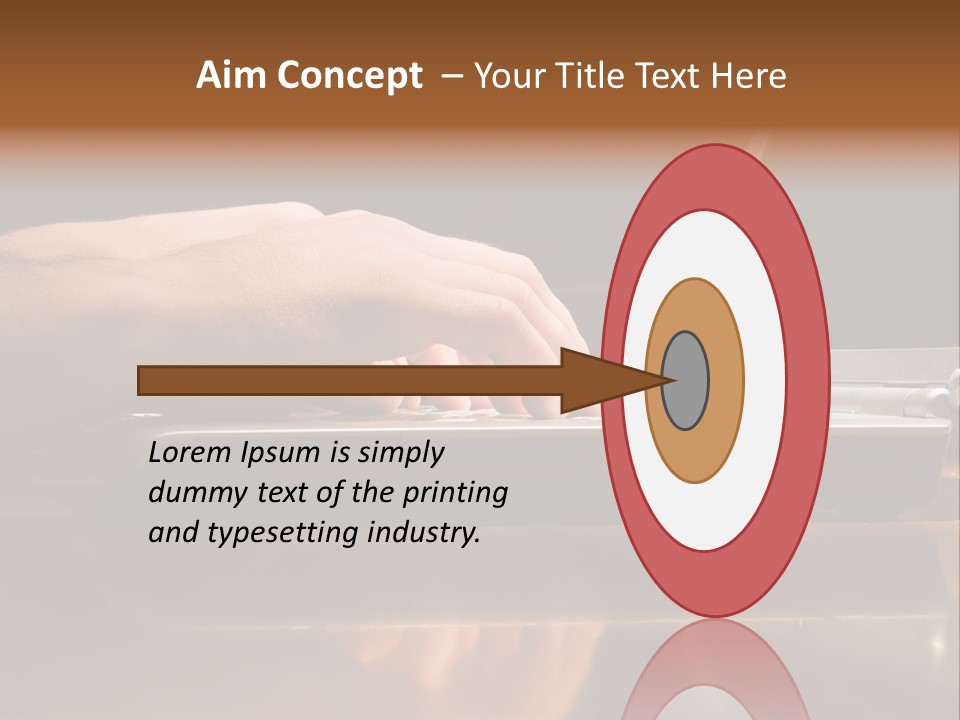 Male Hands Typing On Laptop Keyboard PowerPoint Template