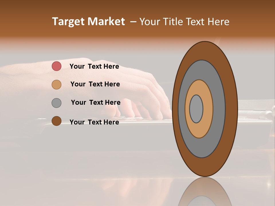 Male Hands Typing On Laptop Keyboard PowerPoint Template