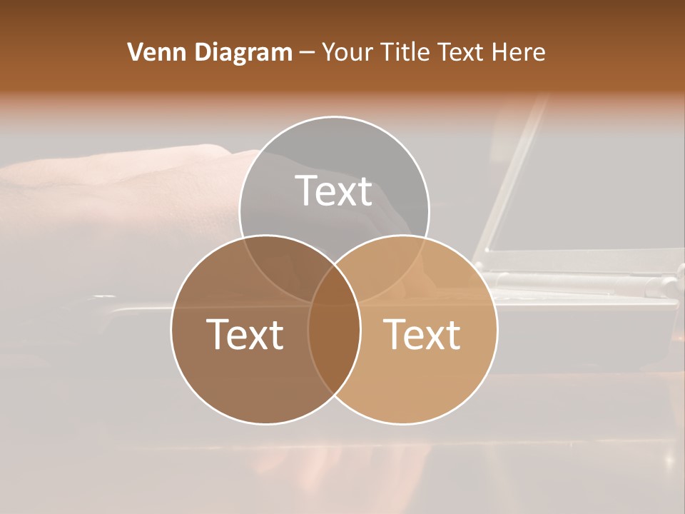 Male Hands Typing On Laptop Keyboard PowerPoint Template