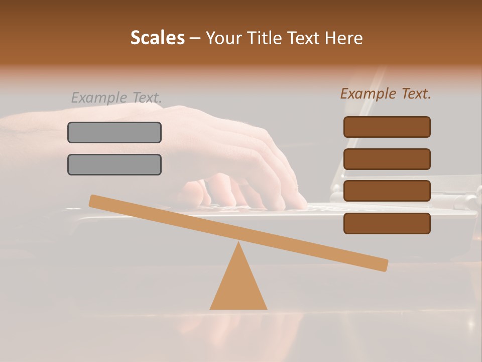 Male Hands Typing On Laptop Keyboard PowerPoint Template