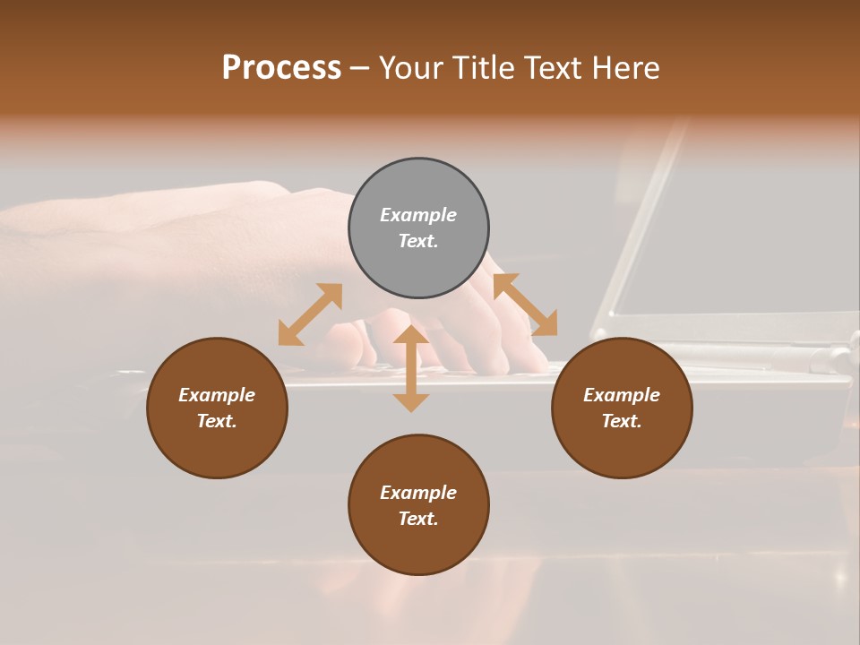Male Hands Typing On Laptop Keyboard PowerPoint Template
