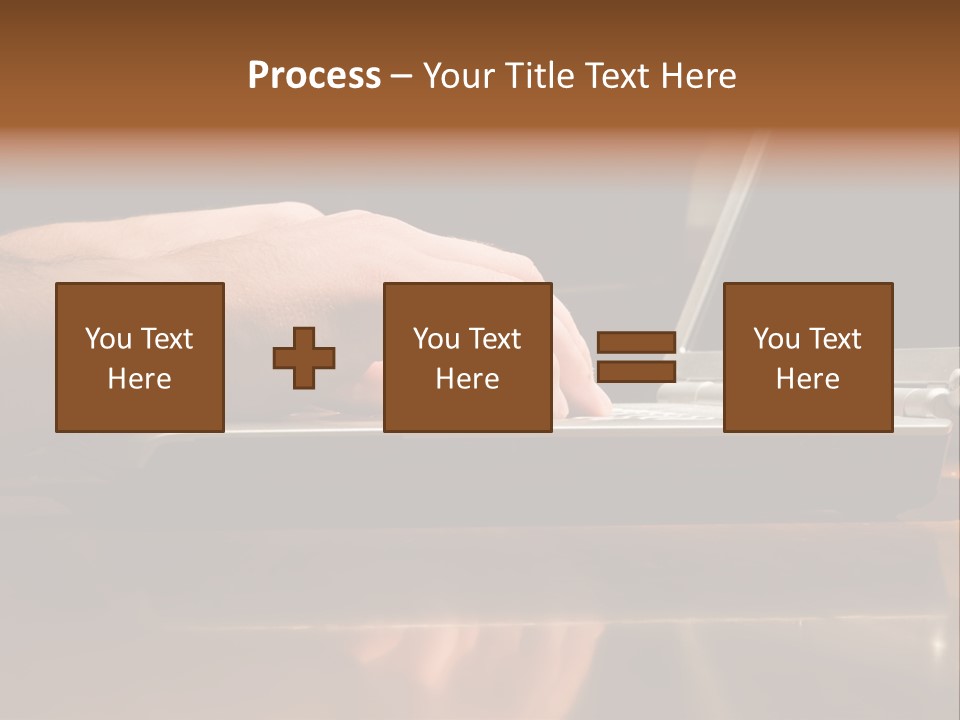 Male Hands Typing On Laptop Keyboard PowerPoint Template