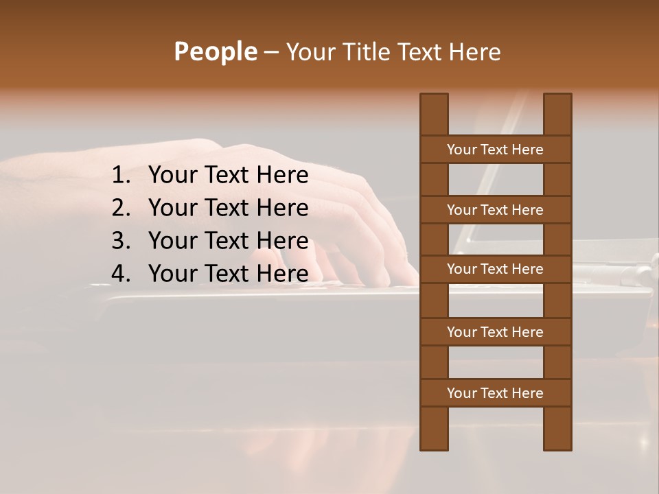 Male Hands Typing On Laptop Keyboard PowerPoint Template