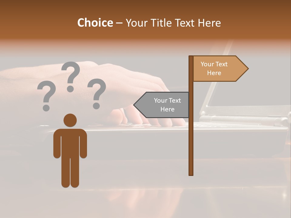 Male Hands Typing On Laptop Keyboard PowerPoint Template