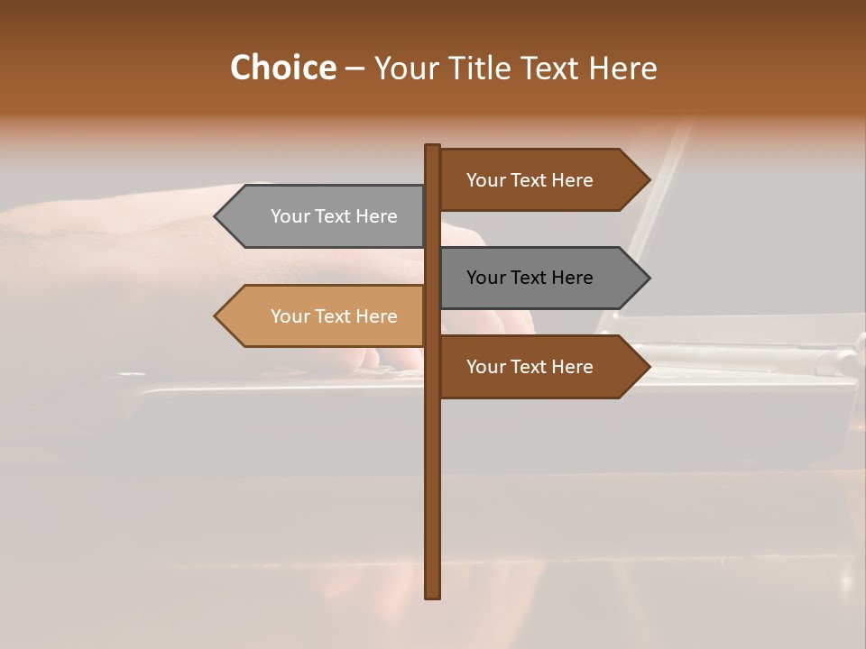 Male Hands Typing On Laptop Keyboard PowerPoint Template