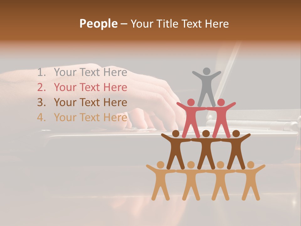 Male Hands Typing On Laptop Keyboard PowerPoint Template