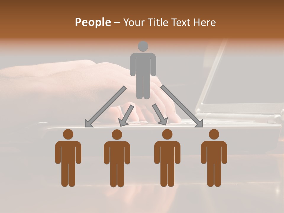 Male Hands Typing On Laptop Keyboard PowerPoint Template