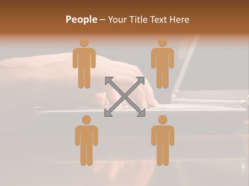 Male Hands Typing On Laptop Keyboard PowerPoint Template