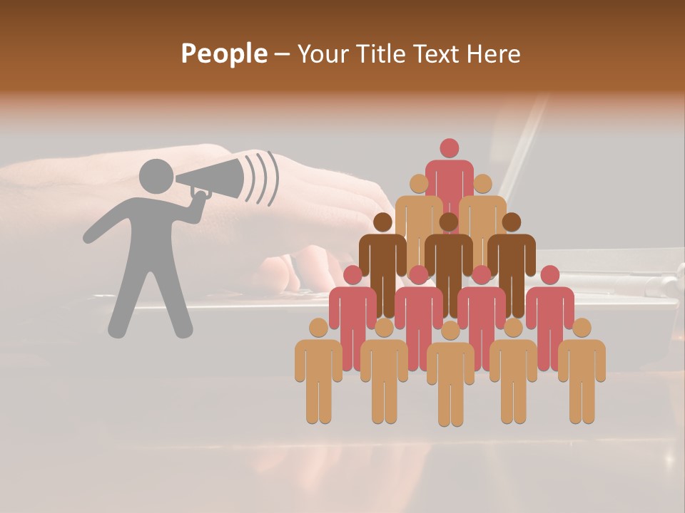 Male Hands Typing On Laptop Keyboard PowerPoint Template