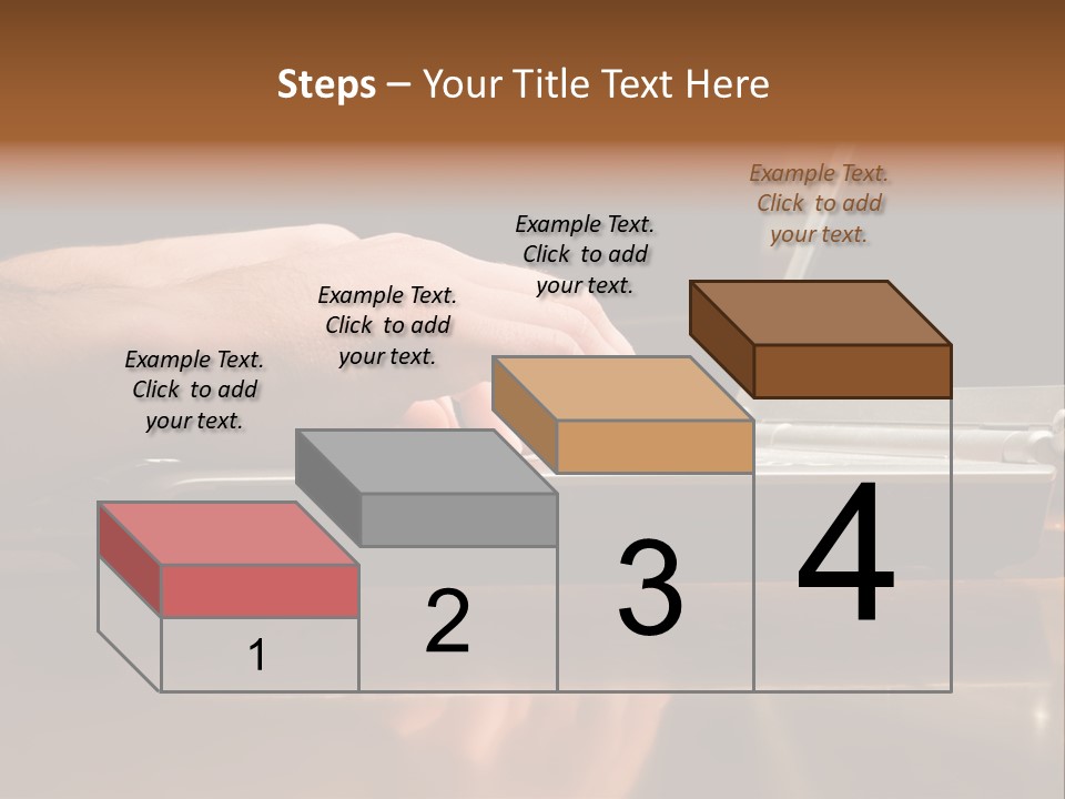 Male Hands Typing On Laptop Keyboard PowerPoint Template