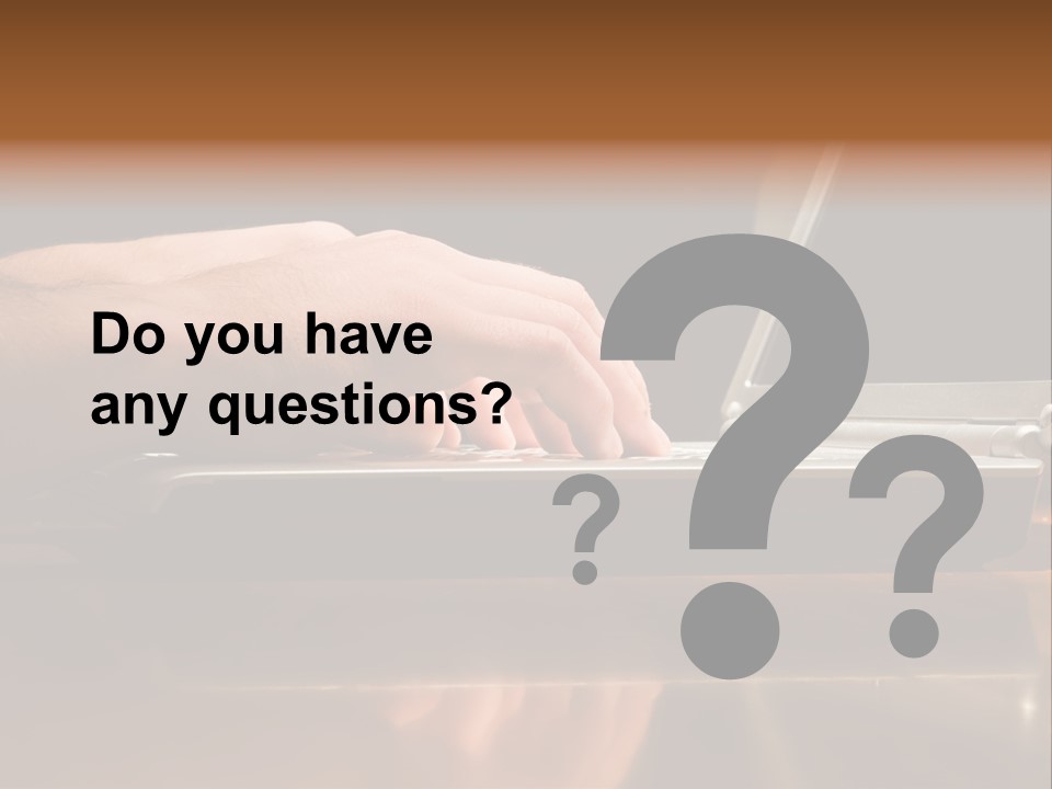 Male Hands Typing On Laptop Keyboard PowerPoint Template