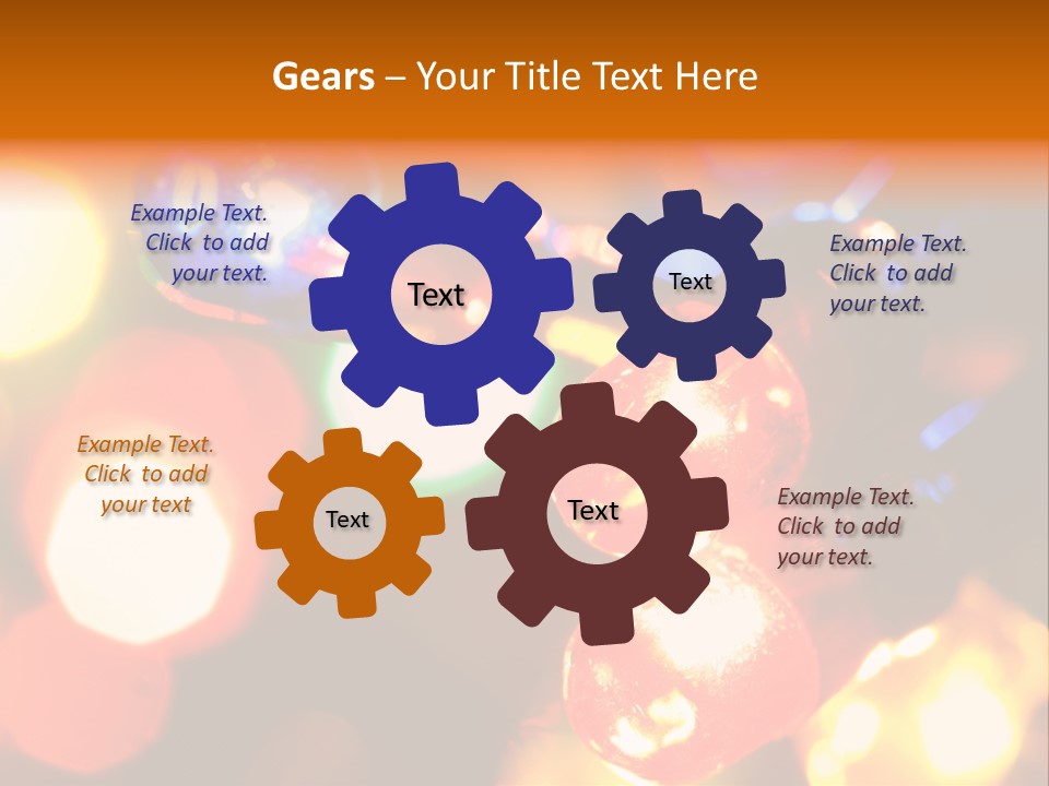 Colorful Electric Light Bulbs Close-Up PowerPoint Template