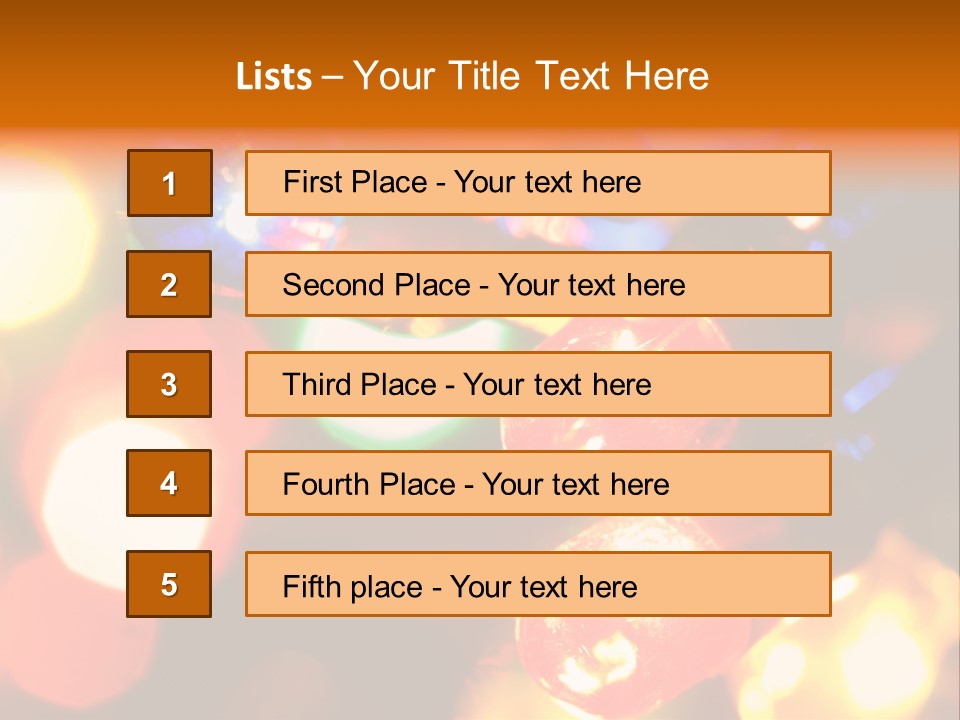 Colorful Electric Light Bulbs Close-Up PowerPoint Template