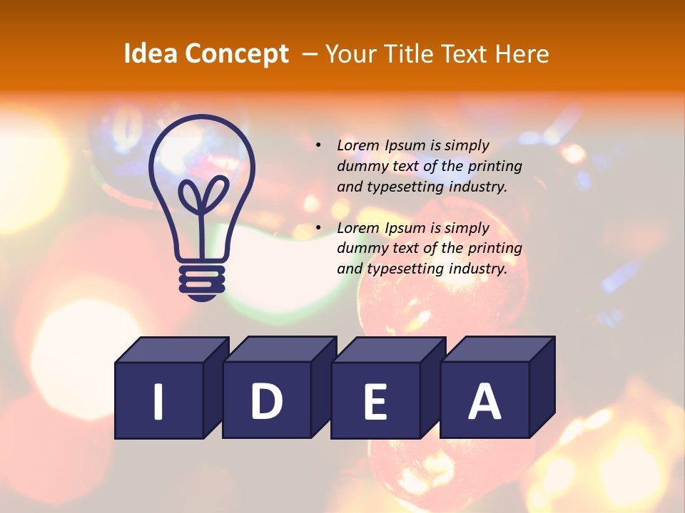 Colorful Electric Light Bulbs Close-Up PowerPoint Template