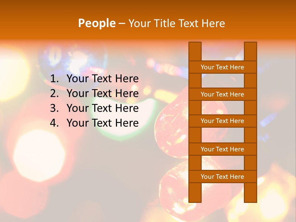Colorful Electric Light Bulbs Close-Up PowerPoint Template