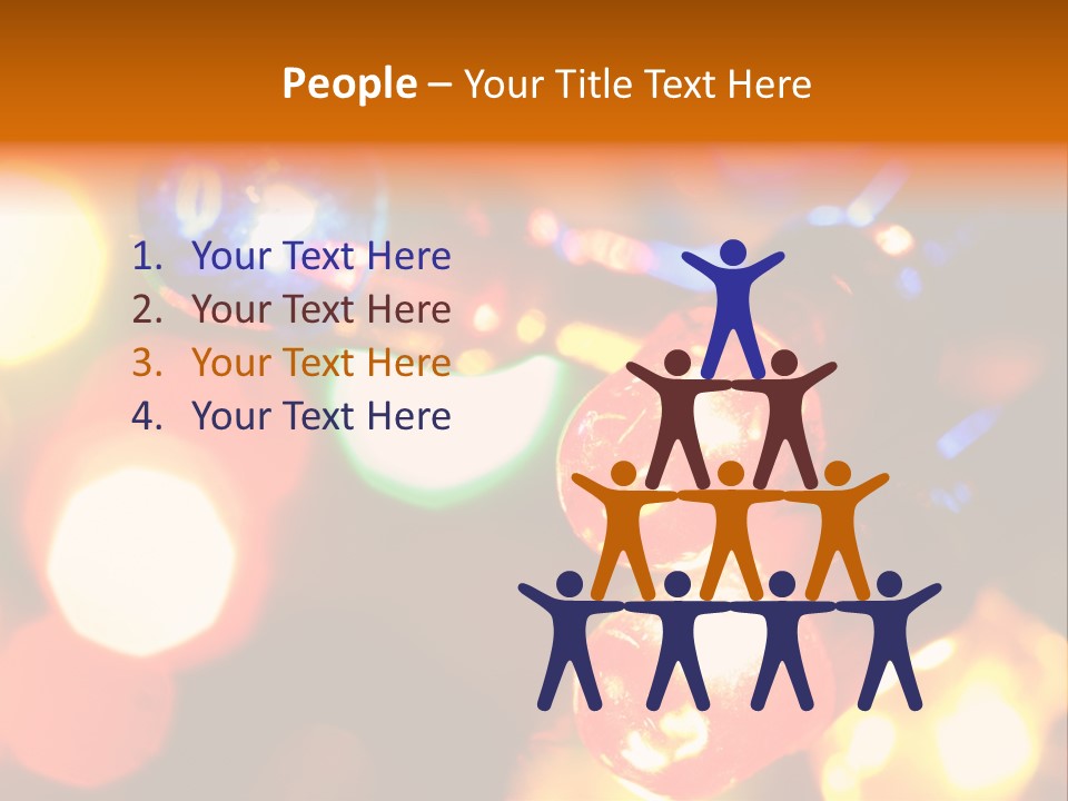 Colorful Electric Light Bulbs Close-Up PowerPoint Template