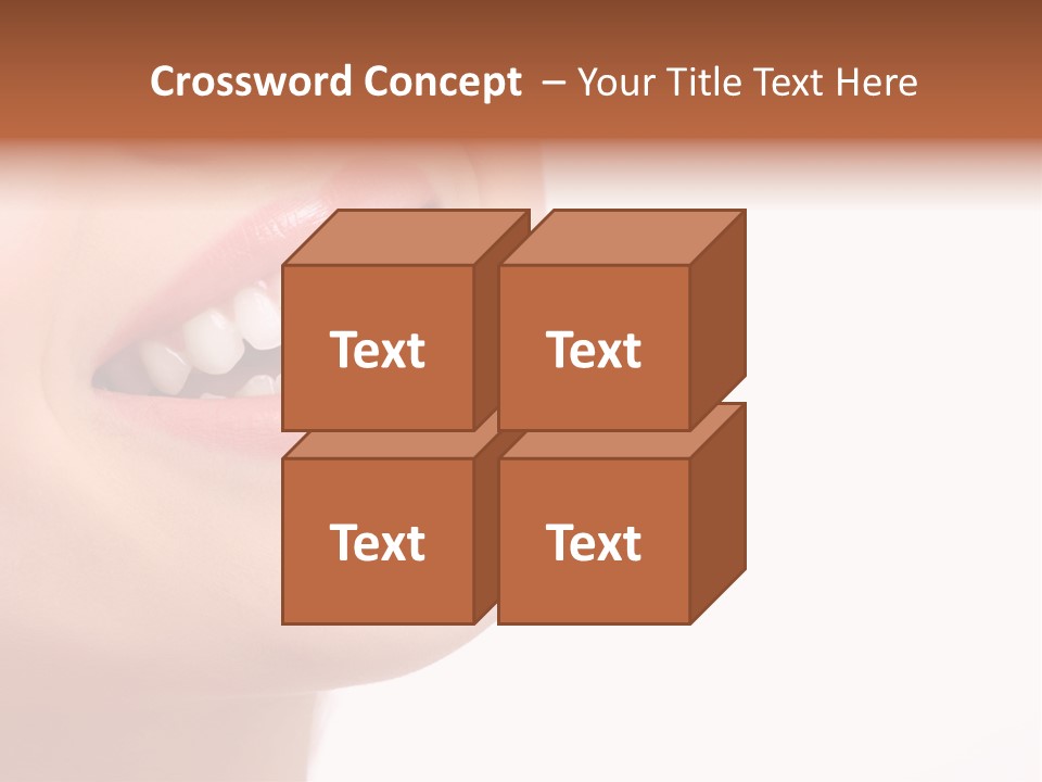 Beautiful Young Smiling Woman With Great Teeth. Isolated Over White Background PowerPoint Template