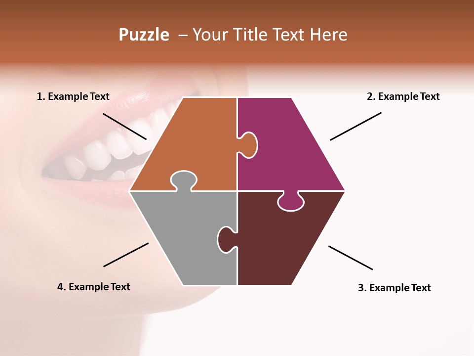 Beautiful Young Smiling Woman With Great Teeth. Isolated Over White Background PowerPoint Template