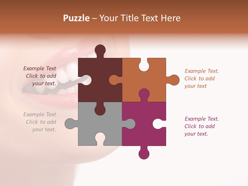 Beautiful Young Smiling Woman With Great Teeth. Isolated Over White Background PowerPoint Template