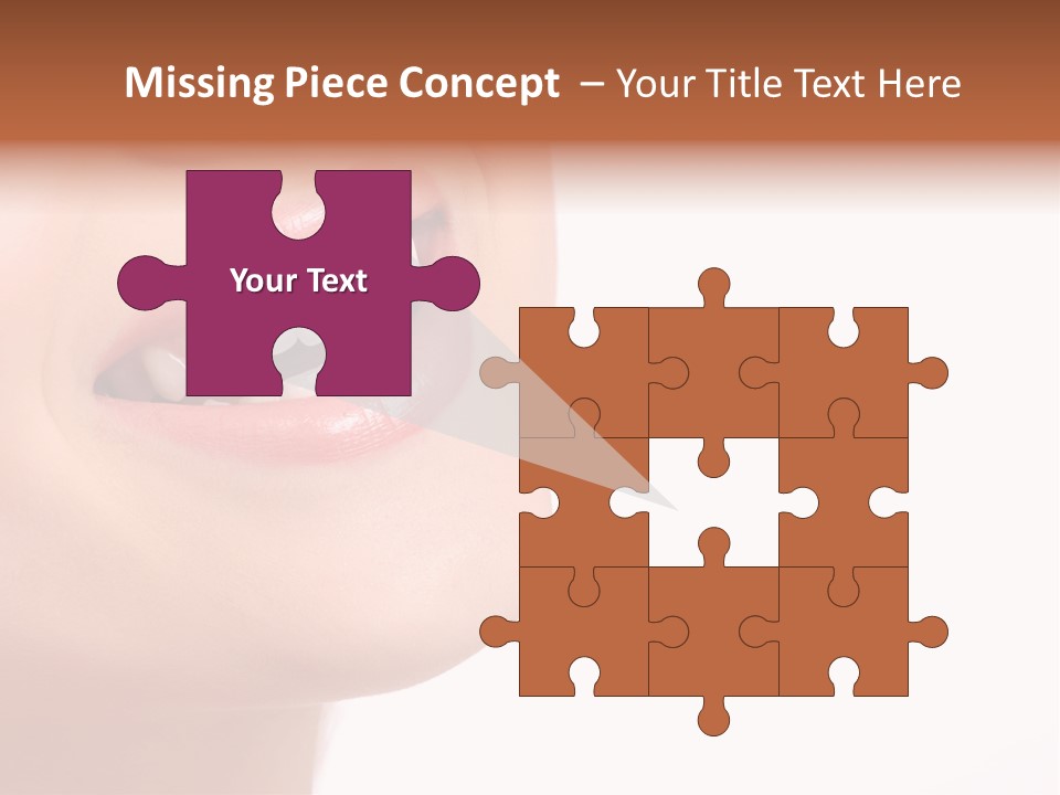 Beautiful Young Smiling Woman With Great Teeth. Isolated Over White Background PowerPoint Template