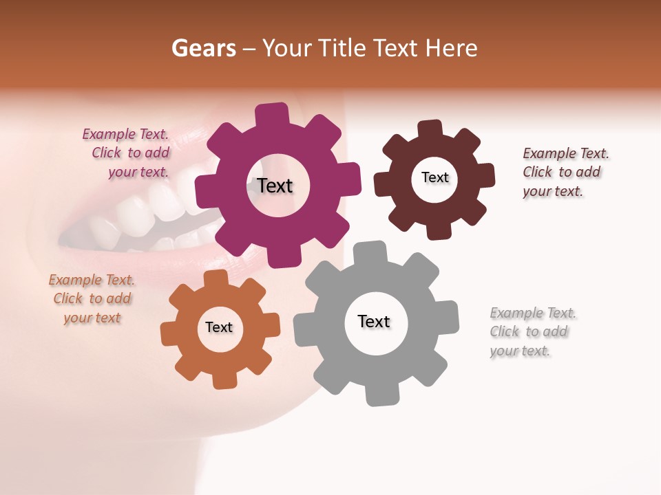 Beautiful Young Smiling Woman With Great Teeth. Isolated Over White Background PowerPoint Template