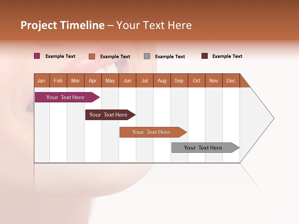 Beautiful Young Smiling Woman With Great Teeth. Isolated Over White Background PowerPoint Template