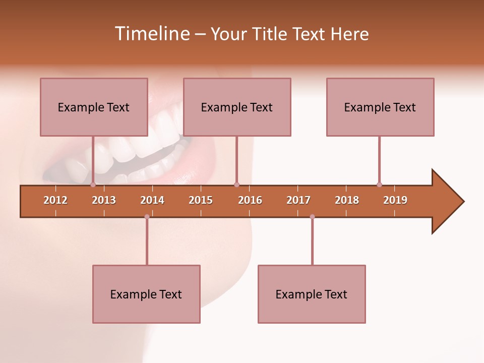 Beautiful Young Smiling Woman With Great Teeth. Isolated Over White Background PowerPoint Template