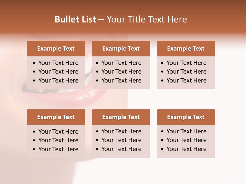 Beautiful Young Smiling Woman With Great Teeth. Isolated Over White Background PowerPoint Template