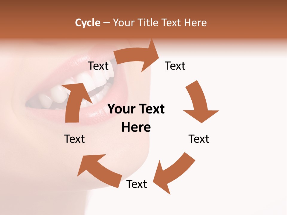 Beautiful Young Smiling Woman With Great Teeth. Isolated Over White Background PowerPoint Template