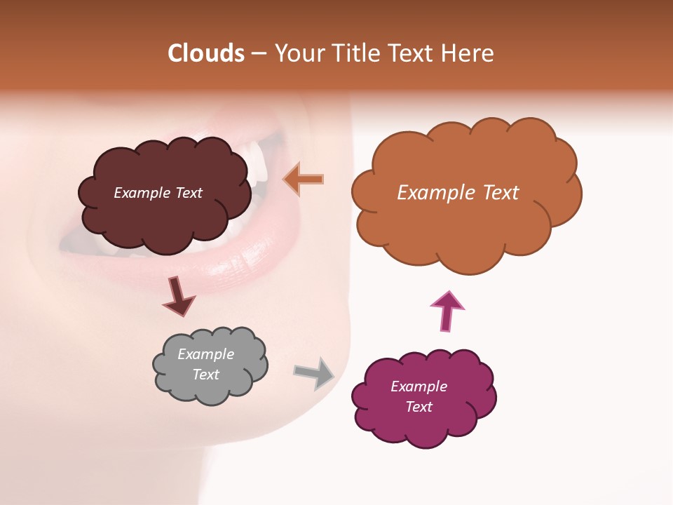 Beautiful Young Smiling Woman With Great Teeth. Isolated Over White Background PowerPoint Template