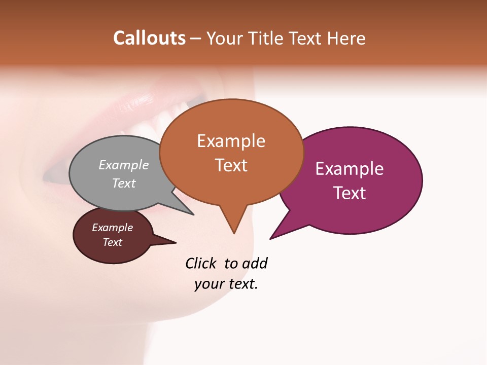 Beautiful Young Smiling Woman With Great Teeth. Isolated Over White Background PowerPoint Template