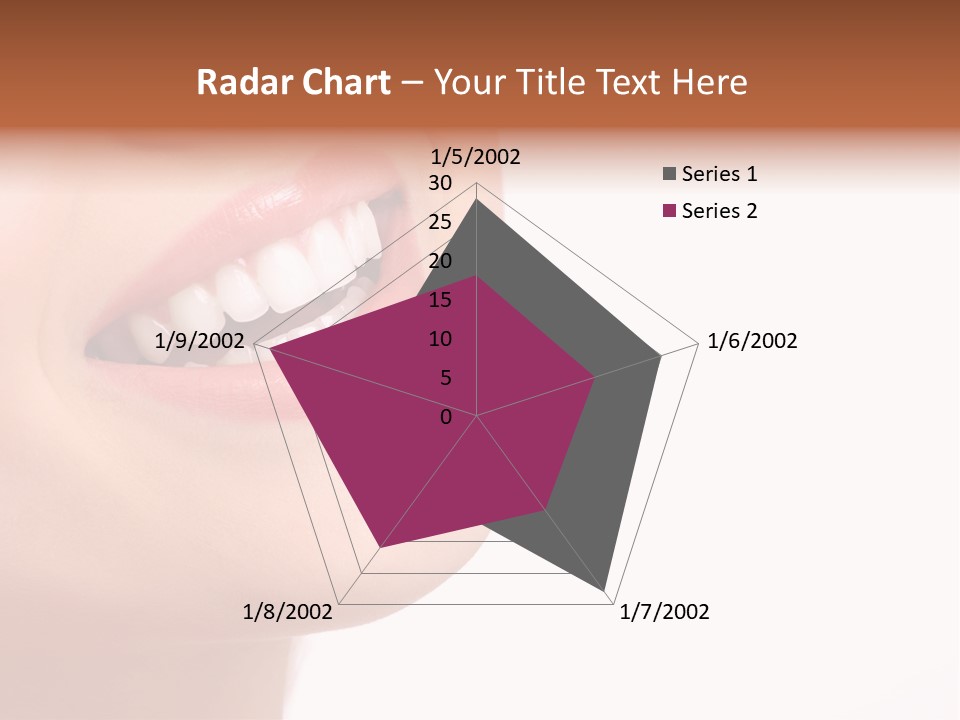 Beautiful Young Smiling Woman With Great Teeth. Isolated Over White Background PowerPoint Template