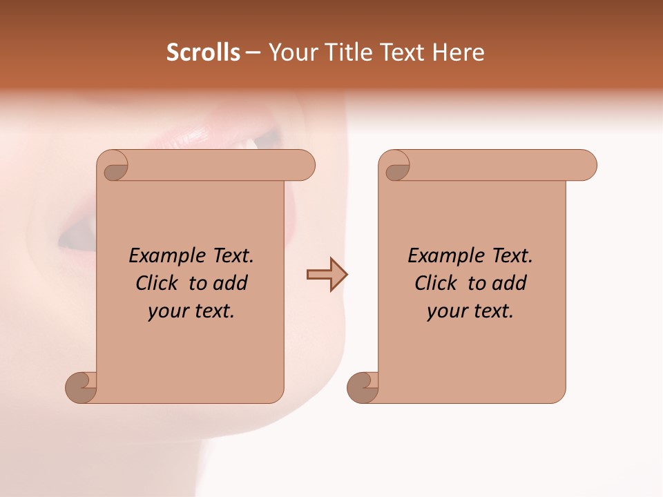 Beautiful Young Smiling Woman With Great Teeth. Isolated Over White Background PowerPoint Template