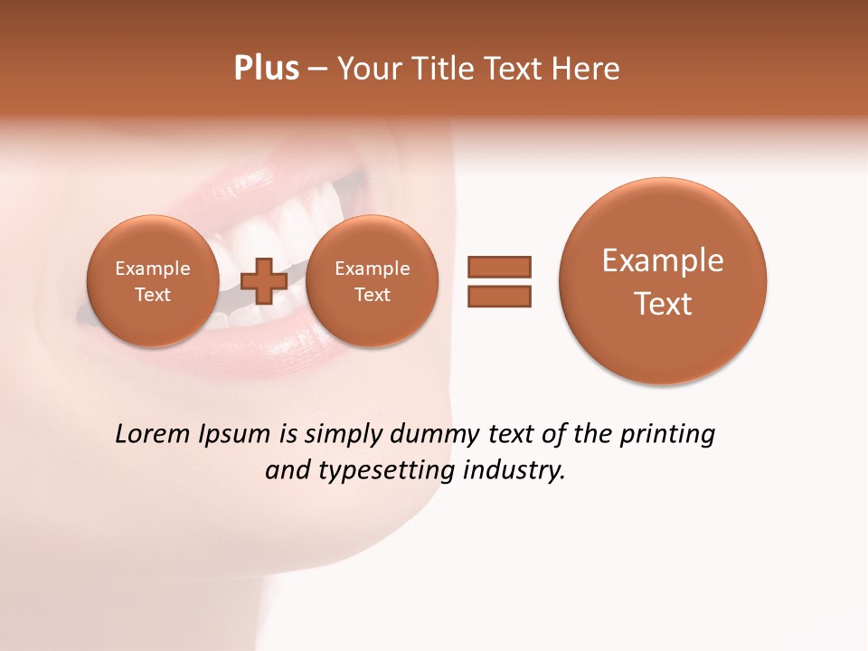 Beautiful Young Smiling Woman With Great Teeth. Isolated Over White Background PowerPoint Template