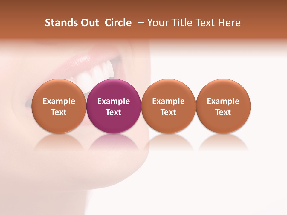 Beautiful Young Smiling Woman With Great Teeth. Isolated Over White Background PowerPoint Template