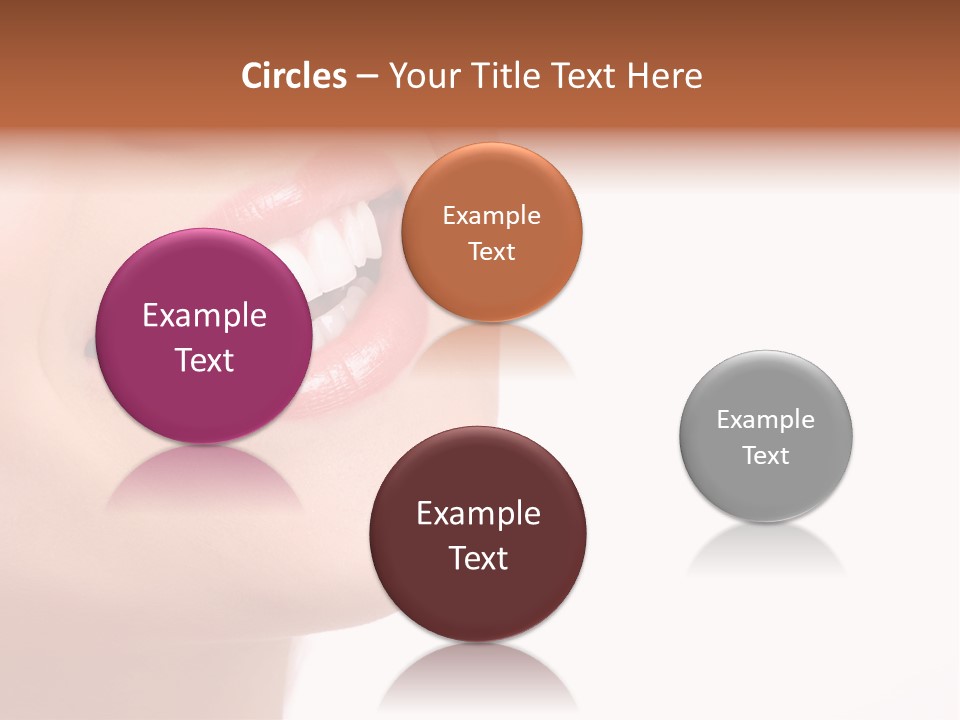 Beautiful Young Smiling Woman With Great Teeth. Isolated Over White Background PowerPoint Template